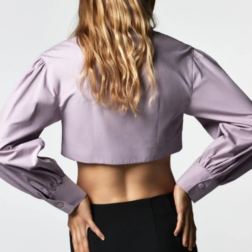 NWT Zara Voluminous Cropped Poplin Shirt - Picture 4 of 10